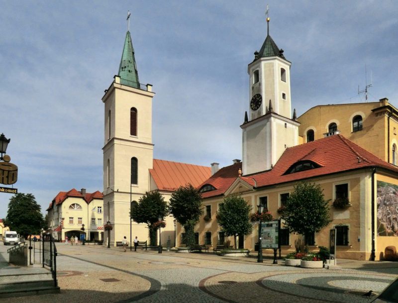Ratusz i Kościół św. Barbary w Polkowicach
